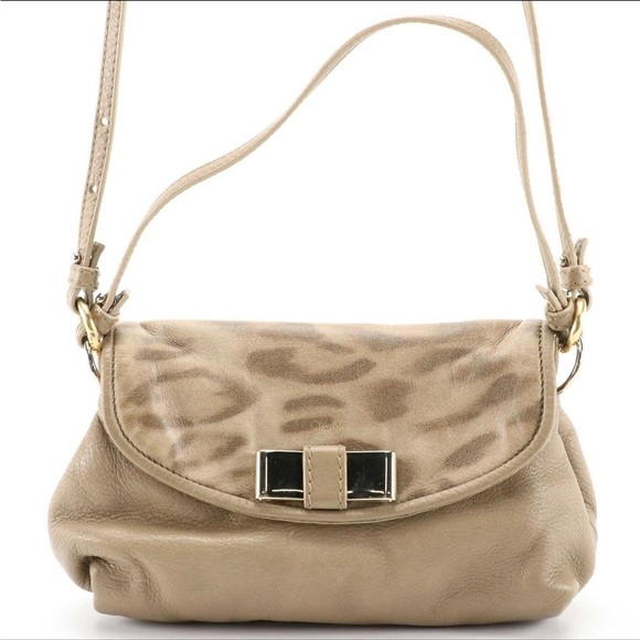 Chloé Lily Mini Two-Way Bag in Taupe Leather Leopard Print Accent - Picture 6 of 8